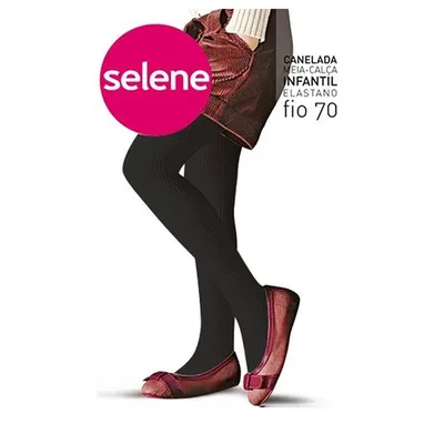 Meia Calça Infantil Canelada Selene Fio 70 Meia Calça Infantil Canelada Selene Fio 70