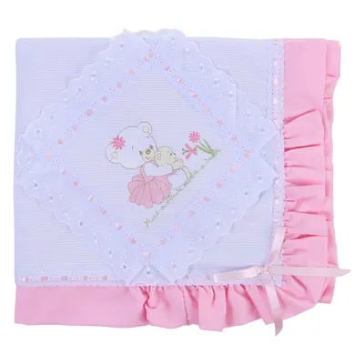 Manta Bordados Alexandra Piquezinho Forrada Com Bordado Rosa Manta Bordados Alexandra Piquezinho Forrada Com Bordado Rosa