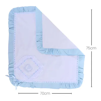 Manta Piquet Forrada Bordados Alexandra Com Babado Duplo Manta Piquet Forrada Bordados Alexandra Com Babado Duplo