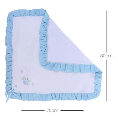 Manta Piquet Bordados Alexandra Com Babado Rebatido Manta Piquet Bordados Alexandra Com Babado Rebatido