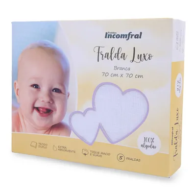 Fralda Bebê Incomfral Luxo Caixa Com 5 Unidades