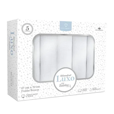 Fralda Bebê Incomfral Luxo Bainha Com 5 Unidades