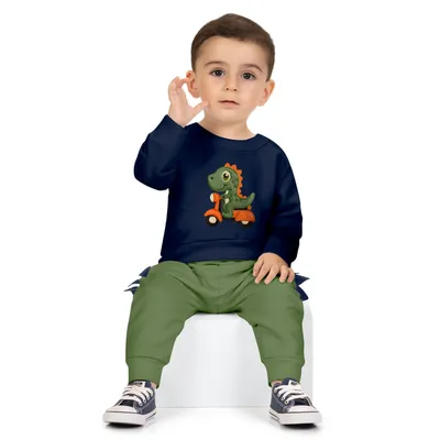 Conjunto Bebê Kyly Blusão Estampa Dinossauro E Calça