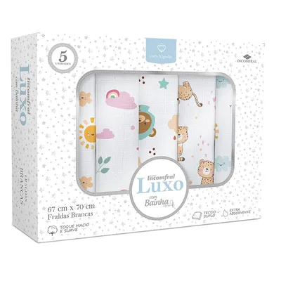 Kit Fraldas Incomfral Luxo Com Bainha 05 Peças