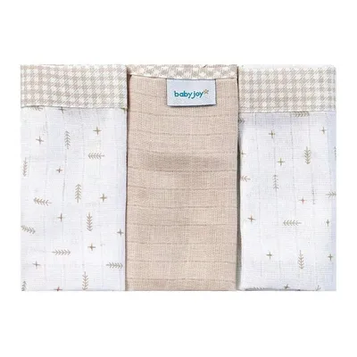 Kit Pano De Boca Baby Joy Estampa Flechas Bege 03 Peças