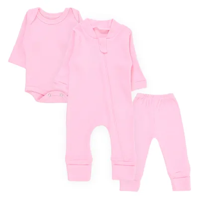 Kit Macacão De Bebê Smoby Com Body E Mijão - 03 Peças