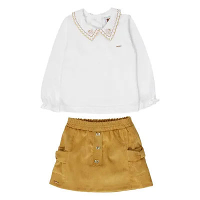 Conjunto Infantil Aconchego Blusa Bordado Ursinho E Saia