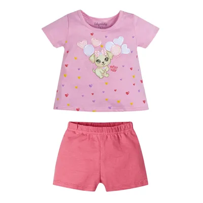 Vestido Bebê Kelly Kety Meia Malha Estampa Dog Balões