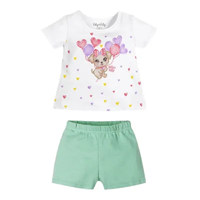 Vestido Bebê Kelly Kety Meia Malha Estampa Dog Balões