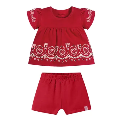 Conjunto Bebê Kely Kety Blusa Estampa Relevo E Short