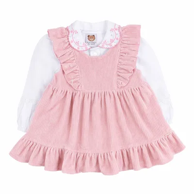 Vestido Bebê Aconchego E Camisa Social 2 Peças