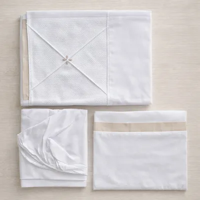 Jogo Lençol Berço Americano Art Bebê Origami - 3 Peças