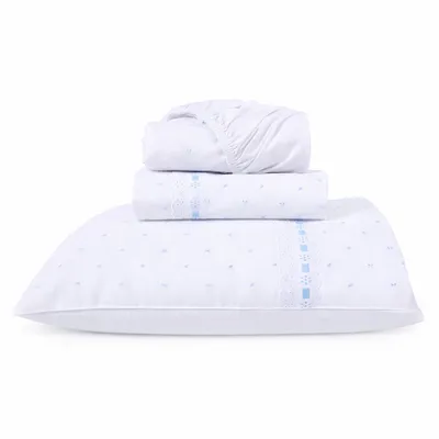 Jogo Lençol Berço Americano Alexandra Coração - 3 Peças