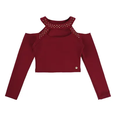 Conjunto Blusa Cropped Com Termocolante + Saia Menina 20490