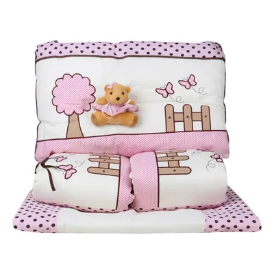 Kit Berço Miguel Baby Cerquinha 09 Peças Rosa