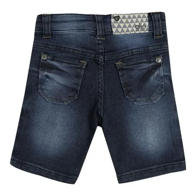 Bermuda Jeans Gijo Kids Com Elastano E Lavagem Escura