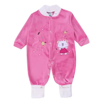 Macacão Longo Kadic Em Plush Sem Gola E Bordado Sortido