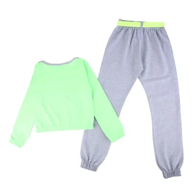 Conjunto Color Girl Blusão Com Detalhe Tela + Calça Em Moletom