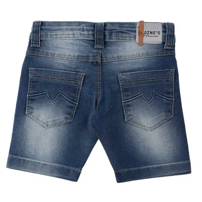 Bermuda Jeans Infantil Oznes Com Detalhe Puído