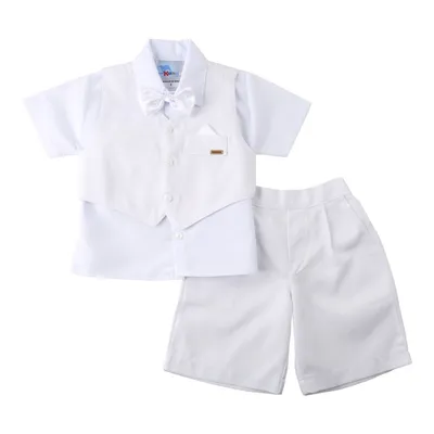 Conjunto Infantil Kanga Camisa Com Laço + Bermuda Sarja