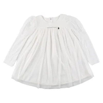 Vestido Manga Longa Bebê Kiki Aplicação De Strass