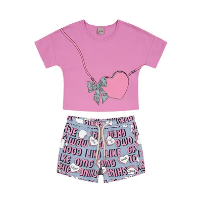 Conjunto Infantil Rovitex Estampa Coração