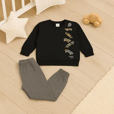 Conjunto Infantil Elian Blusão Moletom Estampado