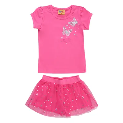 Conjunto Infantil Rollu Blusa, Saia E Shorts Com Tule