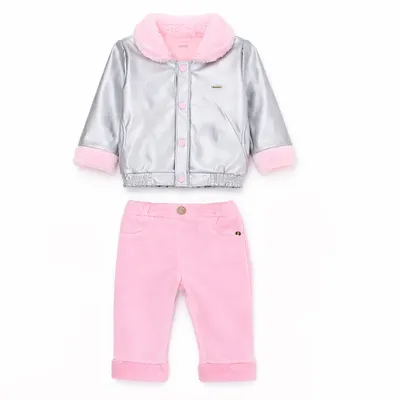 Conjunto Infantil Aconchego Jaqueta E Calça Veludo 2 Peças