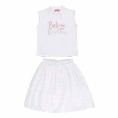 Conjunto Infantil Kookabu Blusa Estampada + Shorts Tule