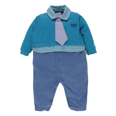 Macacão Longo com Tecido Xadrez e Gravata