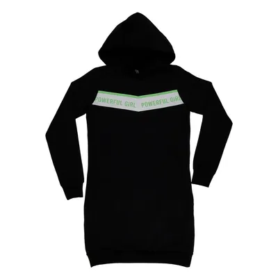 Vestido Manga Longa Cereja Rosa Em Moletom Felpado Com Capuz