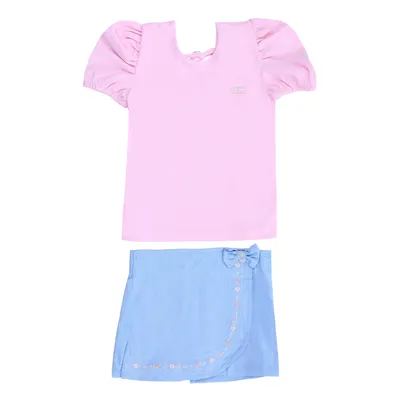 Conjunto Bebê Aconchego Blusa Com Strass e Short  Saia