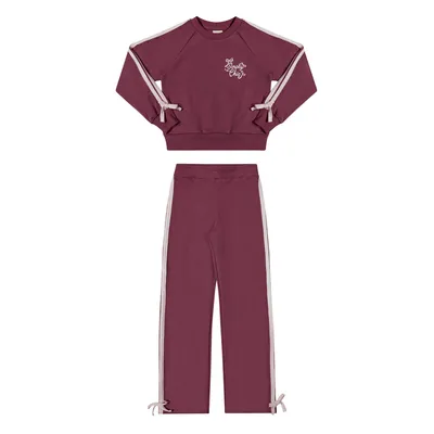 Conjunto Infantil Angerô Blusa Bordado Pérolas e Calça