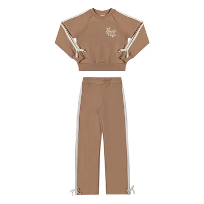 Conjunto Infantil Angerô Blusa Bordado Pérolas e Calça