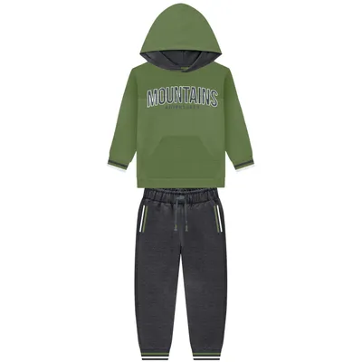 Conjunto Infantil Milon Blusão Estampa Montains e Calça
