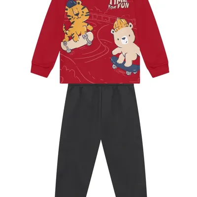 Conjunto Infantil Brandili Blusão Estampa Skate e Calça