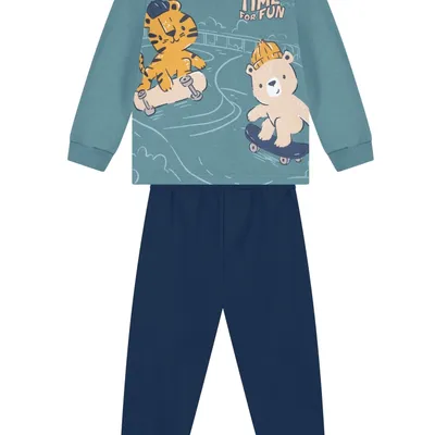 Conjunto Infantil Brandili Blusão Estampa Skate e Calça