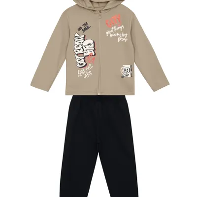 Conjunto Infantil Brandili Jaqueta Estampa Get Ready e Calça