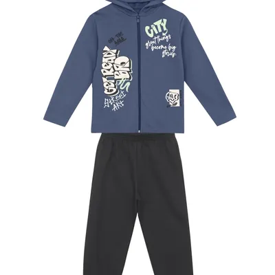 Conjunto Infantil Brandili Jaqueta Estampa Get Ready e Calça