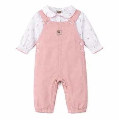 Macacão Longo Bebê Aconchego E Body Estampado 2 Peças