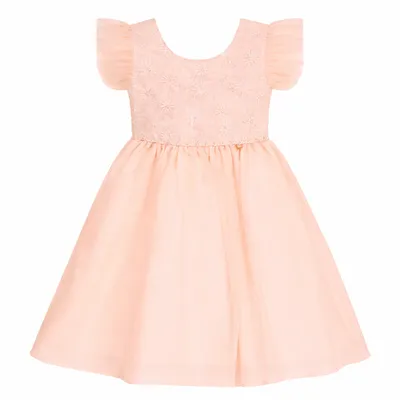 Vestido Infantil Cattai Tule Pala Tule em Relevo