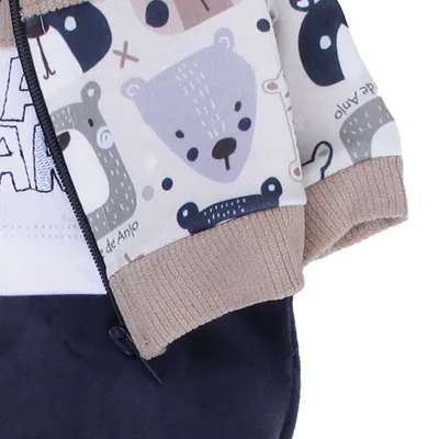 Macacão Longo Bebê Presente de Anjo Bordado Urso Polar