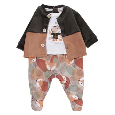 Macacão Longo Bebê Presente de Anjo Estampa Raposa