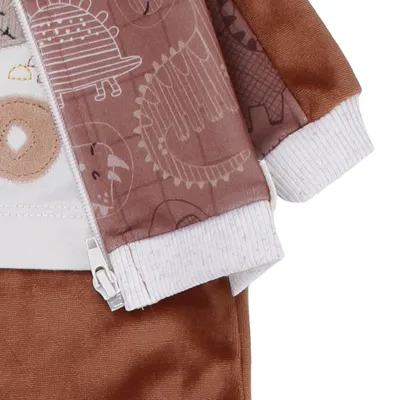 Macacão Longo Bebê Presente de Anjo Bordado Dinossauro