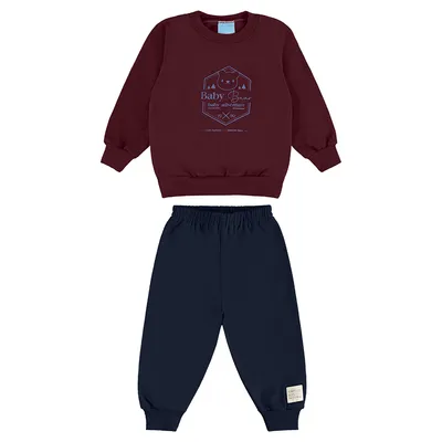 Conjunto Infantil Kamylus Blusão Estampa Urso E Calça