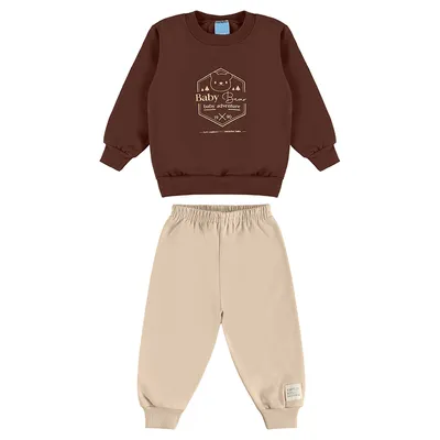 Conjunto Infantil Kamylus Blusão Estampa Urso E Calça