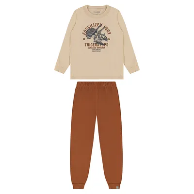 Conjunto Infantil Kamylus Blusão Estampa Dinossauro E Calça
