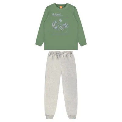Conjunto Infantil Kamylus Blusão Estampa Montanha E Calça