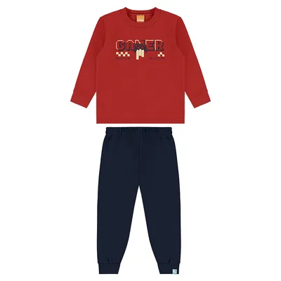 Conjunto Infantil Kamylus Blusão Estampa Gamer E Calça